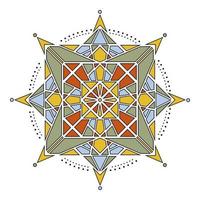 outline color geometric mandala element vector