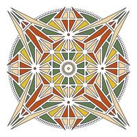 outline color geometric mandala element vector