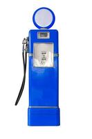 Vintage blue fuel pump on white photo