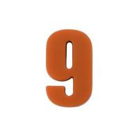 Shot of a number nine made of red plastic with clipping path photo