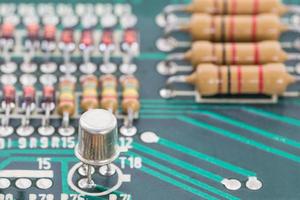 Close up electronic circuit board photo