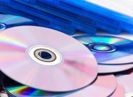 Close up compact discs CD DVD photo