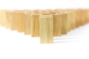 Wooden Domino in row photo