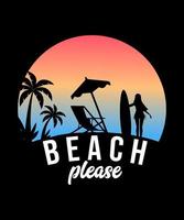 Beach life logo tshirt design vector