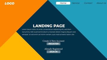 Landing Page template created with simple box objects. vector