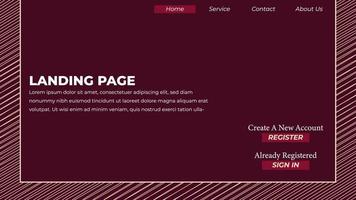 Landing Page template created with scribbled effect background vector