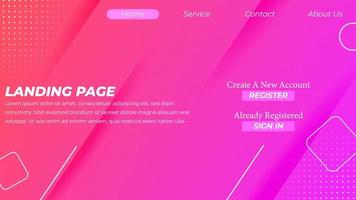 Modern Landing Page template created with simple abstract shapes vector