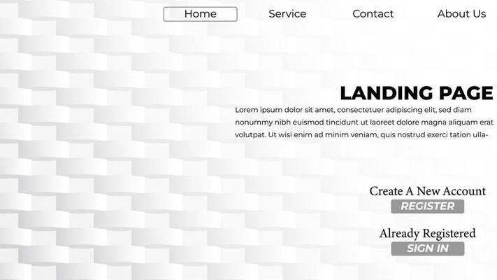 Landing Page template created with simple geometric shape background