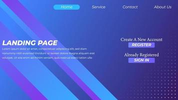 Modern Landing Page template created with simple geometric shape background vector