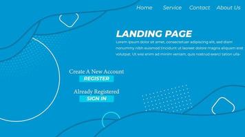 Modern Landing Page template created with simple abstract shapes on background vector