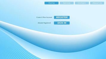 Landing Page template created with simple abstract wave background vector