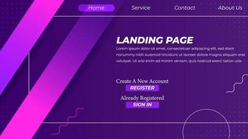 Modern Landing Page template created with simple geometric shape background vector