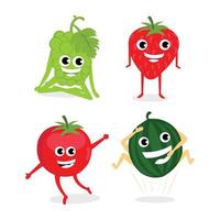 cute and funny grape fruit cartoon vector