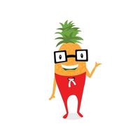 cute and funny pineapple cartoon vector