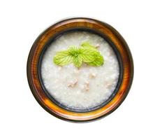 Chinese rice gruel in bowl photo