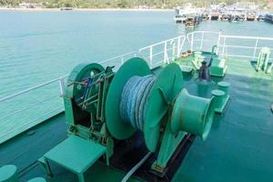 Winch anchor on boat photo