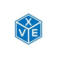 diseño de logotipo de letra xve sobre fondo negro. xve concepto de logotipo de letra de iniciales creativas. x diseño de letras. vector