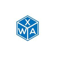 diseño del logotipo de la letra xwa sobre fondo negro. concepto de logotipo de letra de iniciales creativas xwa. diseño de letras xwa. vector