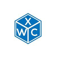 diseño del logotipo de la letra xwc sobre fondo negro. concepto de logotipo de letra de iniciales creativas xwc. diseño de letras xwc. vector