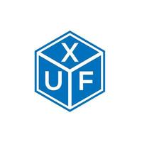XUF letter logo design on black background. XUF creative initials letter logo concept. XUF letter design. vector
