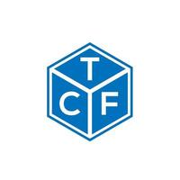 diseño de logotipo de letra tcf sobre fondo negro. concepto de logotipo de letra inicial creativa tcf. diseño de letras tcf. vector