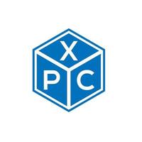 diseño de logotipo de letra xpc sobre fondo negro. concepto de logotipo de letra de iniciales creativas xpc. diseño de letras xpc. vector