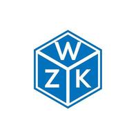 WZK letter logo design on black background. WZK creative initials letter logo concept. WZK letter design. vector