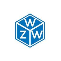 diseño de logotipo de letra wzw sobre fondo negro. concepto de logotipo de letra de iniciales creativas wzw. diseño de letras wzw. vector