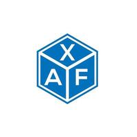 XAF letter logo design on black background. XAF creative initials letter logo concept. XAF letter design. vector