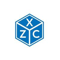 diseño del logotipo de la letra xzc sobre fondo negro. xzc concepto de logotipo de letra de iniciales creativas. diseño de letras xzc. vector