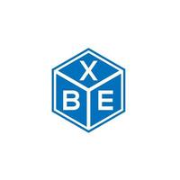 XBE letter logo design on black background. XBE creative initials letter logo concept. XBE letter design. vector
