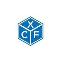 diseño del logotipo de la letra xcf sobre fondo negro. concepto de logotipo de letra de iniciales creativas xcf. diseño de letras xcf. vector