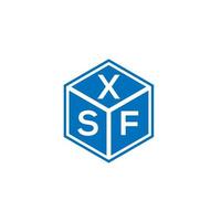 diseño del logotipo de la letra xsf sobre fondo negro. concepto de logotipo de letra de iniciales creativas xsf. diseño de letras xsf. vector