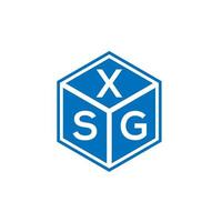 diseño del logotipo de la letra xsg sobre fondo negro. concepto de logotipo de letra de iniciales creativas xsg. diseño de letras xsg. vector