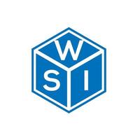 diseño de logotipo de letra wsi sobre fondo negro. concepto de logotipo de letra de iniciales creativas wsi. diseño de letras wsi. vector