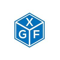 diseño de logotipo de letra xgf sobre fondo negro. concepto de logotipo de letra de iniciales creativas xgf. diseño de letras xgf. vector