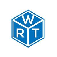 diseño de logotipo de letra wrt sobre fondo negro. concepto de logotipo de letra de iniciales creativas wrt. diseño de letra wrt. vector