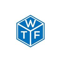 diseño de logotipo de letra wtf sobre fondo negro. concepto de logotipo de letra de iniciales creativas wtf. diseño de letras wtf. vector