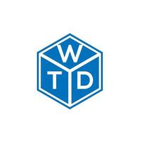 diseño de logotipo de letra wtd sobre fondo negro. concepto de logotipo de letra de iniciales creativas wtd. diseño de letras wtd. vector