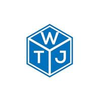 diseño de logotipo de letra wtj sobre fondo negro. concepto de logotipo de letra de iniciales creativas wtj. diseño de letras wtj. vector