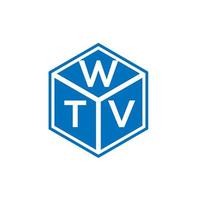 diseño de logotipo de letra wtv sobre fondo negro. concepto de logotipo de letra de iniciales creativas de wtv. diseño de letras wtv. vector