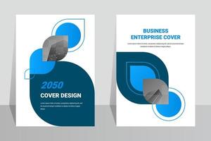 plantilla de diseño de portada azul empresarial a4 vector