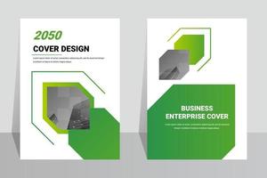 Modern enterprise book cover design template vector