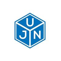 UJN letter logo design on black background. UJN creative initials letter logo concept. UJN letter design. vector