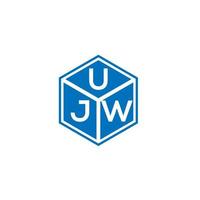 UJW letter logo design on black background. UJW creative initials letter logo concept. UJW letter design. vector