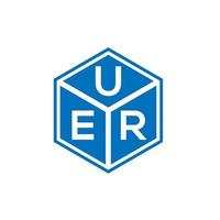UER letter logo design on black background. UER creative initials letter logo concept. UER letter design. vector