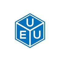 UEU letter logo design on black background. UEU creative initials letter logo concept. UEU letter design. vector