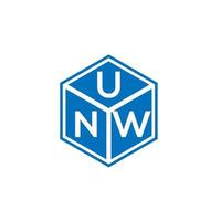 UNW letter logo design on black background. UNW creative initials letter logo concept. UNW letter design. vector