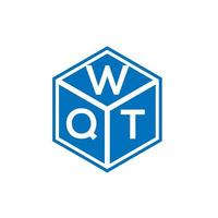 diseño de logotipo de letra wqt sobre fondo negro. concepto de logotipo de letra de iniciales creativas wqt. diseño de letra wqt. vector