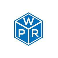 WPR letter logo design on black background. WPR creative initials letter logo concept. WPR letter design. vector
